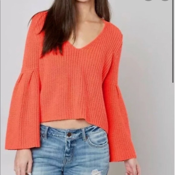 Free People Large Coral Orange Cropped 
